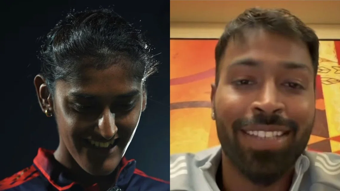 Gautami Naik gets emotional after idol Hardik Pandya’s surprise message. [Source - @wplt20/x]